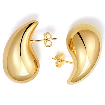 Elegant Chunky Gold Hoop Earrings for Women - Lightweight & Hypoallergenic