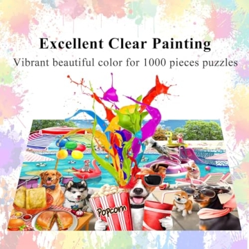 HUADADA 1000 Piece Dogs Pool Party Puzzle for All Ages