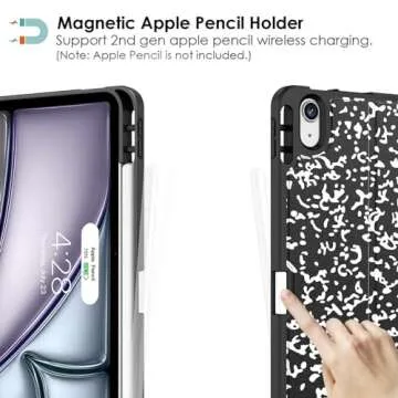 Supveco Case for iPad Air 11 Inch 2024,iPad Air 5th/4th Generation 10.9 Inch 2022/2020 with Pencil Holder-[Auto Wake/Sleep],Premium Folio Stand Soft TPU Back Cover for iPad Air 5/4 Gen-Book