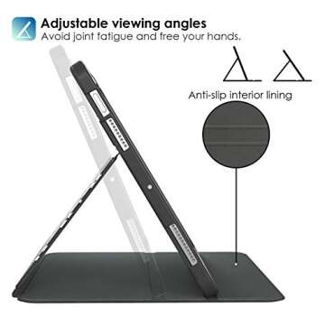 Supveco Case for iPad Air 11 Inch 2024,iPad Air 5th/4th Generation 10.9 Inch 2022/2020 with Pencil Holder-[Auto Wake/Sleep],Premium Folio Stand Soft TPU Back Cover for iPad Air 5/4 Gen-Book