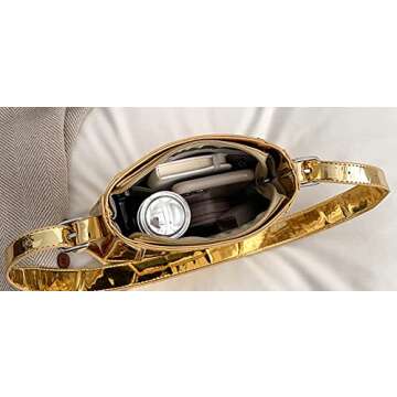 Y2k Purse for Women Sparkly Silver Purse Patent Leather Y2k Bag Tote Satchel Bucket Bag Evening Clutch for Party 2024