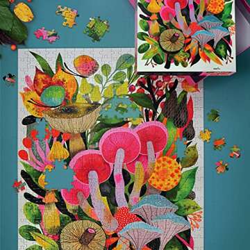 Genuine Fred Mushroom TOOMUCHERY by Helen Dardik, 500-piece Puzzle, 16.5x22.5 inches,Assorted,5289255