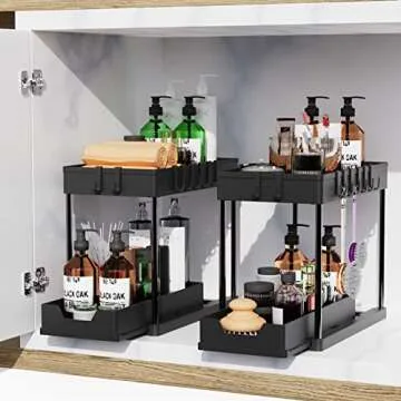 Under Sink Organizers 2-Tier Sliding Storage Baskets
