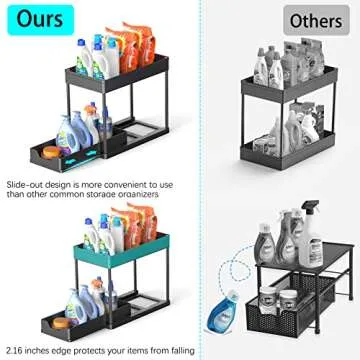 Under Sink Organizers 2-Tier Sliding Storage Baskets