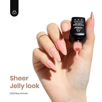 Beetles Jelly Gel Nail Polish Set, 6 Colors Ballet Dress Milky White Sheer Pink Nude Transparent Soak Off Uv Diy Manicure Kit Gel Nail Polish Gifts for Women