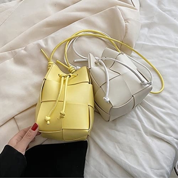 mothgel Women's Elegant Woven Bucket Bag for Stylish Women