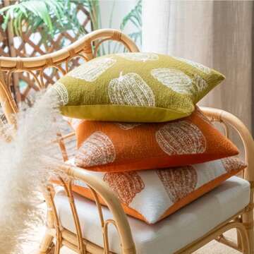 COSIBONO Pumpkin Fall Throw Pillow Covers - Cozy Decorative Pillows