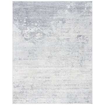 SAFAVIEH Brentwood Collection 8' x 10' Ivory/Grey BNT822A Modern Abstract Non-Shedding Living Room Bedroom Dining Home Office Area Rug