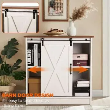 COSYSUPER White Coffee Bar Cabinet with Ample Storage