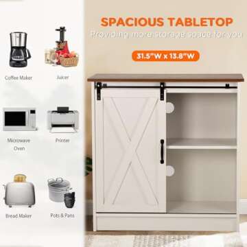 COSYSUPER White Coffee Bar Cabinet with Ample Storage