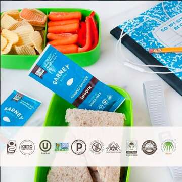 Barney Butter Almond Butter Snack Packs, Smooth, 0.6 Ounce (Pack of 24), Skin-Free Almonds, Non-GMO, Gluten Free, Keto, Paleo, Vegan