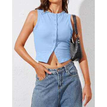 Ziesexy Button Up Tank Top - Stylish Summer Essential