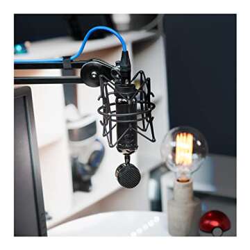 Blue Blackout Spark SL XLR Condenser Microphone for Pro Recording, Streaming, Podcasting, Gaming, with Large Diaphragm Cardioid Mic Capsule, Shockmount, Detailed Natural Sound, Protective Case - Black