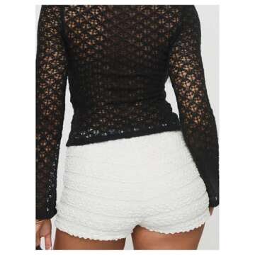 BEAUDRM Y2K Ruffle Low Waist Bloomer Shorts for Summer Style