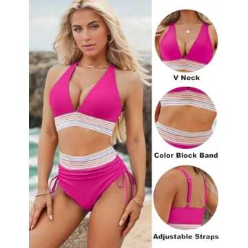 Blooming Jelly High Waisted Bikini Set for Summer Fun