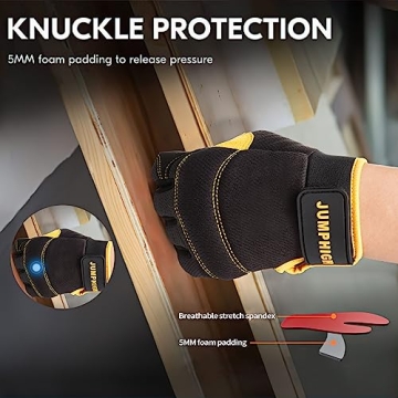 JUMPHIGH Mechanic Work Gloves - Touchscreen & Padded