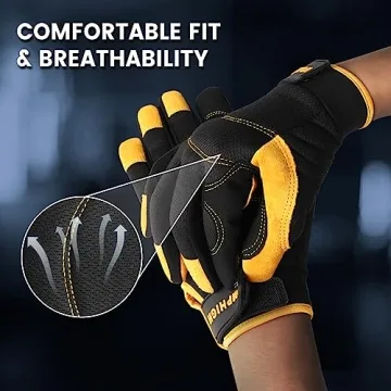 JUMPHIGH Mechanic Work Gloves - Touchscreen & Padded