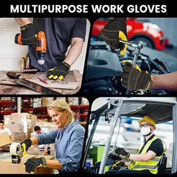 JUMPHIGH Mechanic Work Gloves - Touchscreen & Padded