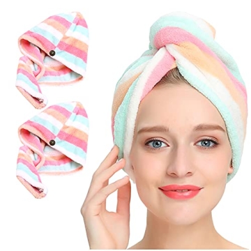 AuroTrends Microfiber Hair Towel Pack - Ultra Soft & Quick Dry