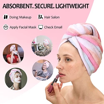 AuroTrends Microfiber Hair Towel Pack - Ultra Soft & Quick Dry