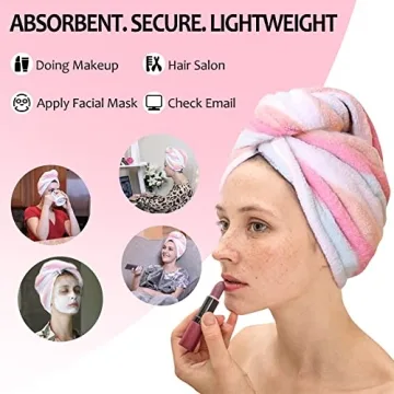 AuroTrends Microfiber Hair Towel Pack - Ultra Soft & Quick Dry