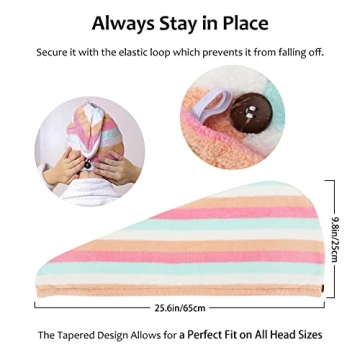 AuroTrends Microfiber Hair Towel Pack - Ultra Soft & Quick Dry