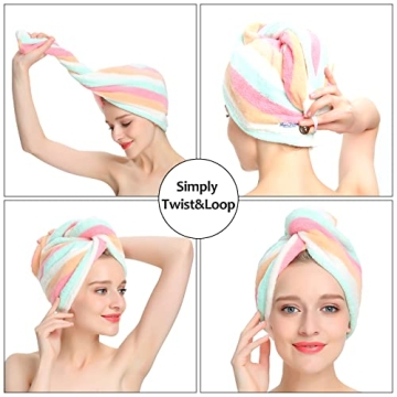 AuroTrends Microfiber Hair Towel Pack - Ultra Soft & Quick Dry