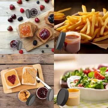 Cornucopia Brands Salad Dressing Condiment Containers (6-Pack); 2-Ounce To-Go Plastic Mini Food Storage Jars for Lunch Boxes; Carry Up to 4 Tablespoons