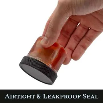 Cornucopia Brands Salad Dressing Condiment Containers (6-Pack); 2-Ounce To-Go Plastic Mini Food Storage Jars for Lunch Boxes; Carry Up to 4 Tablespoons