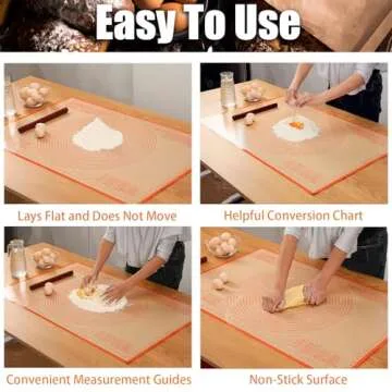 Non-slip Silicone Pastry Mat 34x26 Inch Baking Mat Perfect for Dough Mat, Counter Mat, Nonstick Past...