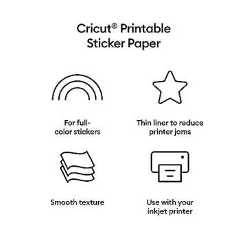 Cricut Printable Sticker Paper in White Bundle - DIY Sticker Making Supplies, Adhesive Paper for Custom Decal Designs for Decorating Laptop Cases and Notebooks, Sticker Sheets for Inkjet Printers