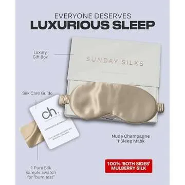 SUNDAYSILKS Silk Eye Mask for Restful Sleep and Travel