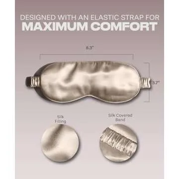 SUNDAYSILKS Silk Eye Mask for Restful Sleep and Travel