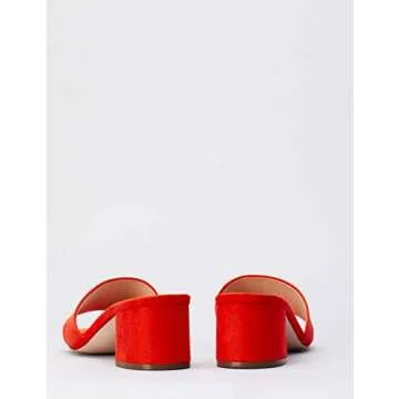 FIND Block Heel Mule, Women’s Open Toe Sandals, Orange (Hot Coral Hot Coral), 6 UK (39 EU)