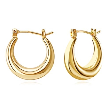 FAMARINE Classic Chunky Hoop Earrings for Everyday Elegance