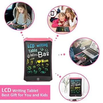 LCD Writing Tablet for Kids Doodle Board with Bag, Electronic Sketch Drawing Tablet Drawing Pad Activity Games Drawing Board, LEYAOYAO Toddler Travel Learning Toy - Gift for 3-6 Years Old Girl Boy