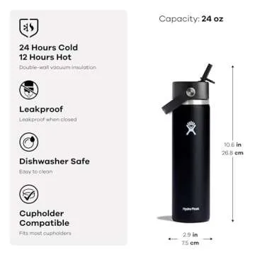 Hydro Flask Aloe 24 Oz Wide Mouth Straw Cap Bottle