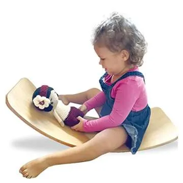 HUOVTR Wooden Balance Board Kids, 35 Natural Wooden Wobble Balance Board For Kids,Toddler,Teen & Adults, Holds Up to 400lbs, Gift For Body Training, Rocker Board For Yoga, Open Ended Learning Toy