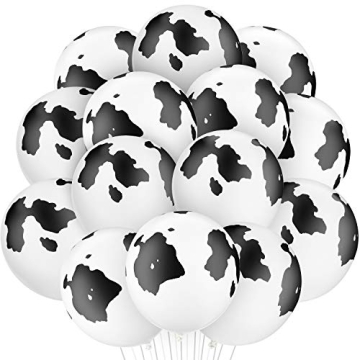 Gejoy Cow Balloons Funny Print Latex Balloons for Birthday Party Supplies Decorations (48 Pieces)