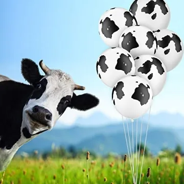 Gejoy Cow Balloons Funny Print Latex Decorations 48 Pieces