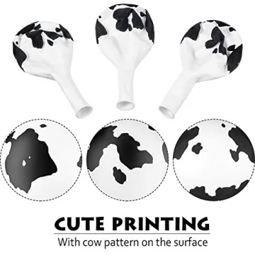 Gejoy Cow Balloons Funny Print Latex Decorations 48 Pieces