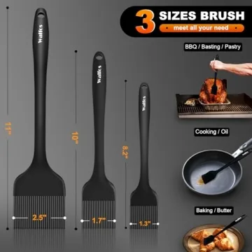 Walfos Silicone Basting Brush Set for BBQ, Baking