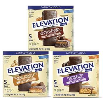 Millville Elevation Protein Bars Snack Bundle, 3 Variety Flavors in One Pack, Chocolate Energy Prote...