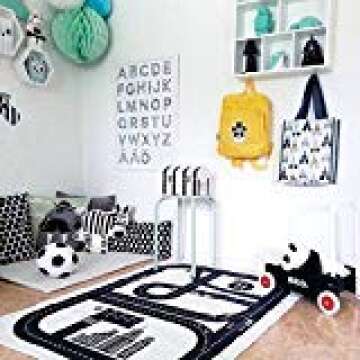 Hiltow Children Area Rug kids road map