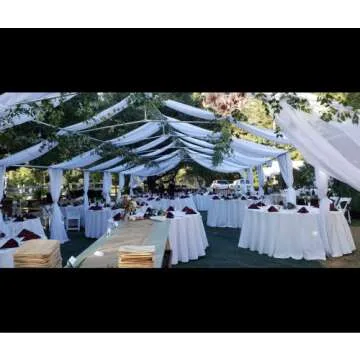 Sedona Designz 120" Wide x 120 Yards Roll - Sheer Voile Chiffon Fabric - Perfect for Draping Panels, Masking, Weddings, Events, Party Decor, Backdrops, Soft and Flowing, Event Decoration