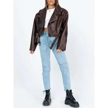 AUTOMET Womens Leather Jackets Oversized Casual Winter Y2k Faux Zip Up Coats Bomber Motor Biker Fall Clothes 2023 Trendy