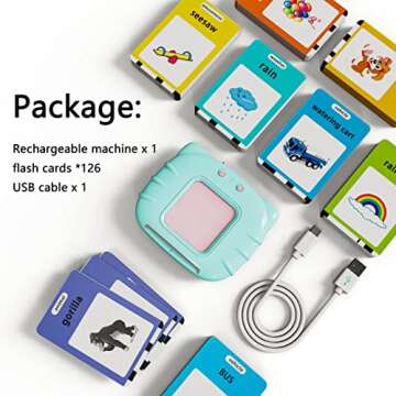 Lapare Audible Educational Toy with Music for Toddlers Age 1 2 3 4 5, 252 Sight Words Flash Cards Kindergarten Toy for Kids to Learn Alphabet Number Color Shapes and More