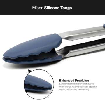 Misen Kitchen Tongs - Heavy Duty, Nonstick, Dishwasher Safe