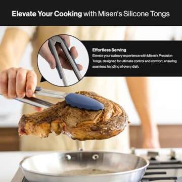 Misen Kitchen Tongs - Heavy Duty, Nonstick, Dishwasher Safe