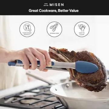 Misen Kitchen Tongs - Heavy Duty, Nonstick, Dishwasher Safe